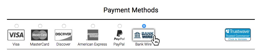 A bank-wire transfer